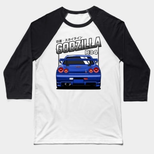 Nissan Skyline R34 GTR Baseball T-Shirt